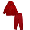 Double Pocket Style Hoodie Coat & Trouser - Red