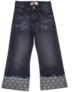Folding-Bottom-White-Bows-wide-Leg-Denim-Pant---Charcoal