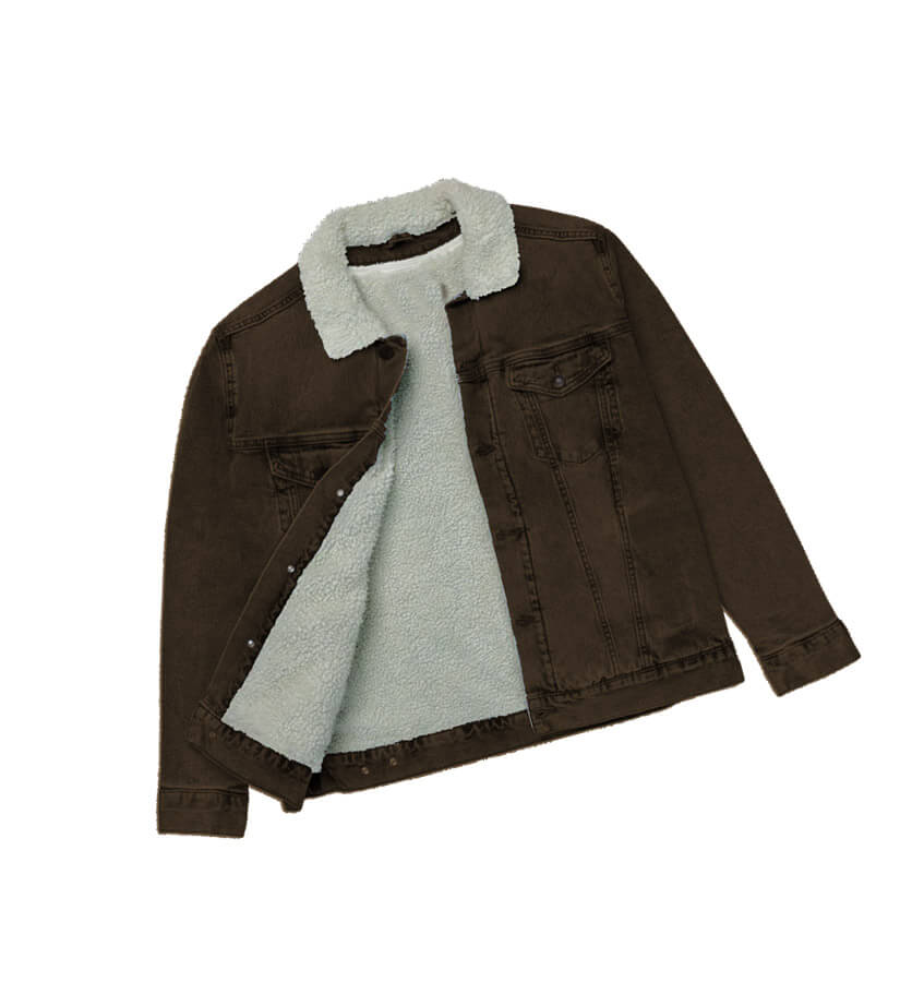 Full Body Fur Denim Jackets - Golden