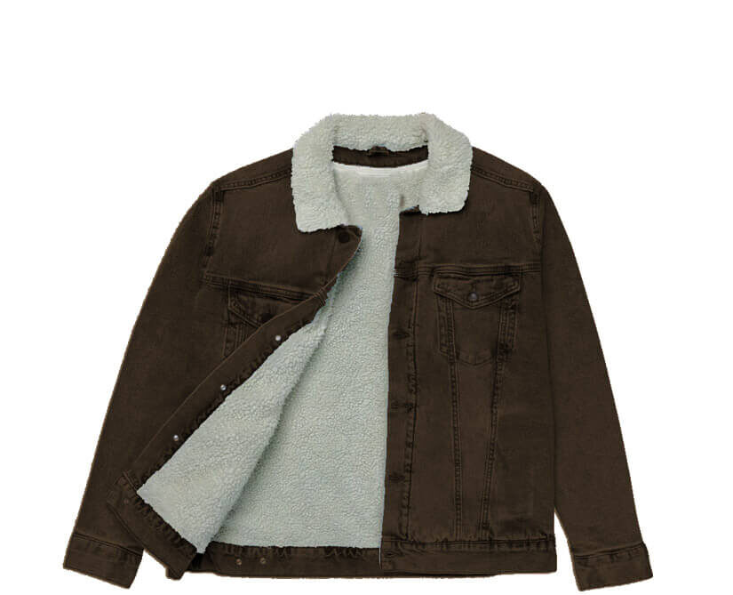 Full Body Fur Denim Jackets - Golden