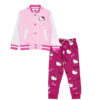 LC-151225-Hello Cute Kitty BaseBall Tracksuit -Baby Pink & Shocking Pink