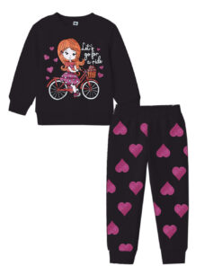 Lets Go For Ride Fleece Tracksuit - Black