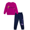 Little Princes Flowers Fleece Tracksuit - Shocking Pink & Navy Blue