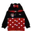 Minnie Mouse Polka Dot Pennal Hood - Black & Red