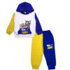 LC-081225-T&J Charactors Contrast Fleece Tracksuit - Yellow & Royal Blue