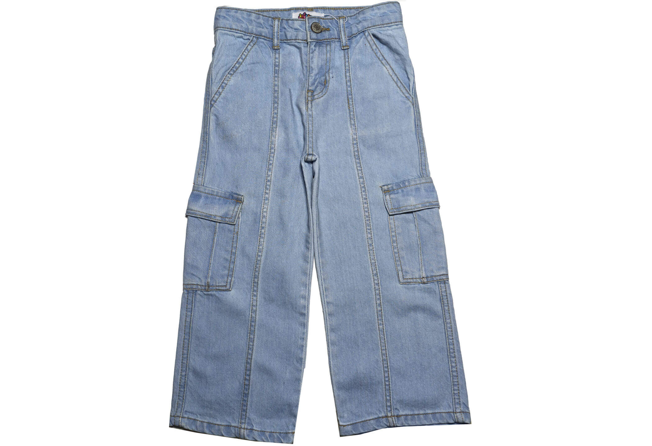 Wide Leg Fasion Denim Pant - Sky Blue