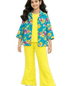 Fresh Meadow Girls 3pcs Suit - Seag Green & Yellow