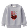 MIU Swquin Red Heart Fleece Sweatshirt – Grey