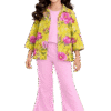 Floral Garden 3pcs Suit - Mustard & Baby Pink