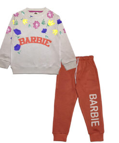 Barbie Floral Fleece Tracksuit - Skin & Rust