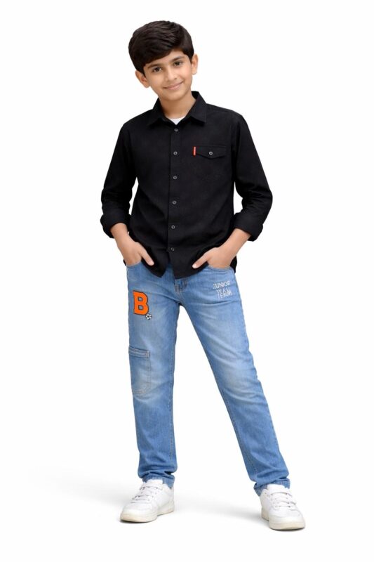 Signature Emboss Casual Shirt & Junior Team Denim Pant