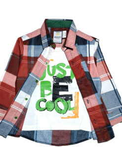 Just Be Cool Twofer Red Chec Casual Shirt - Red