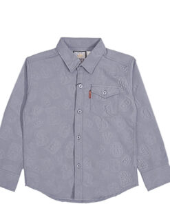 Signature Emboss Casual Shirt - Light Grey