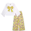 Sunshine Floral Bow Palazzo Set - White & Yellow