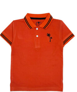 Beach Tree Tipping Colar Polo Shirt – Orange