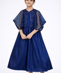 Fency Silk Maxi with Blue Light Kaftan