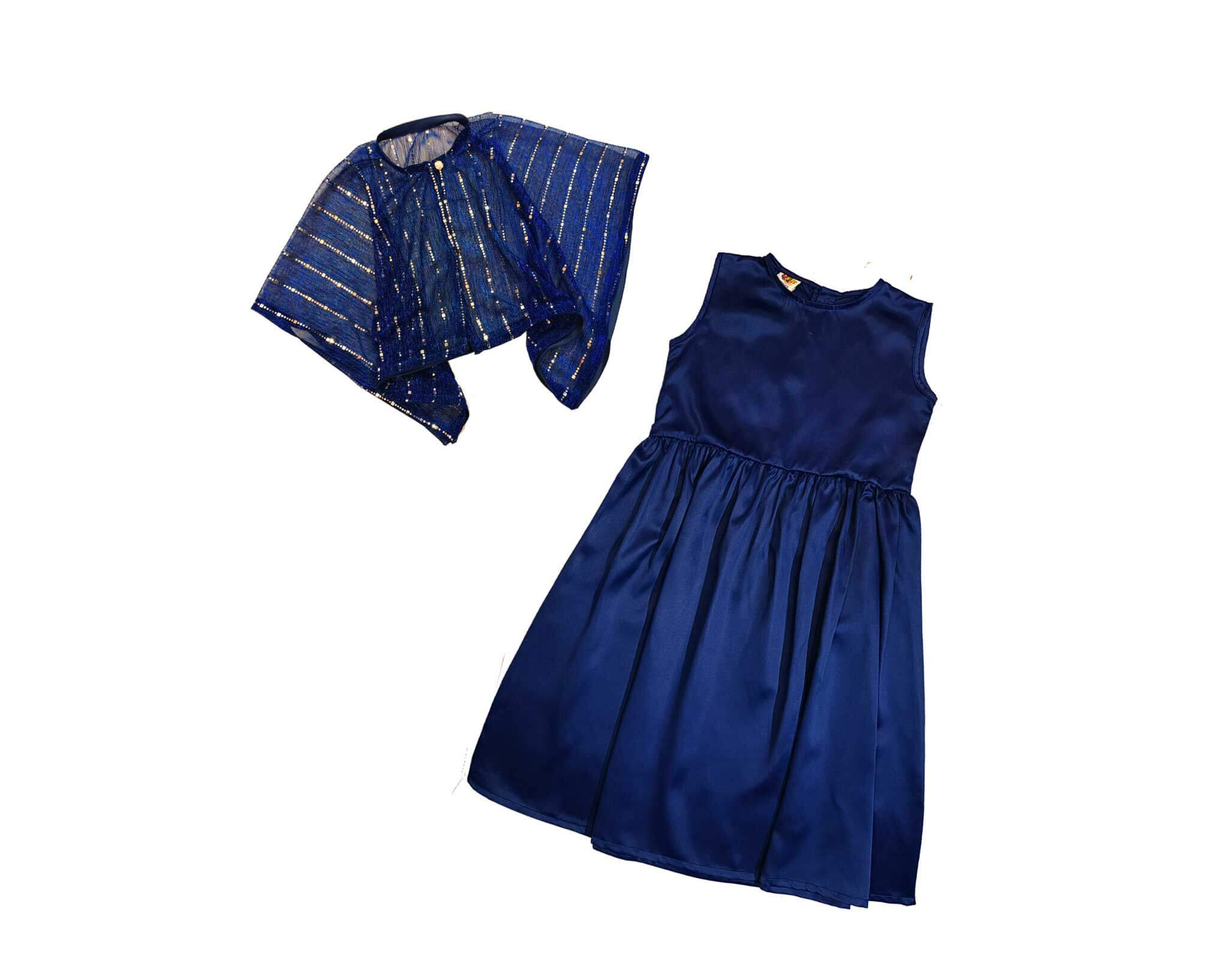 Fency Silk Maxi with Blue Light Kaftan – Blue