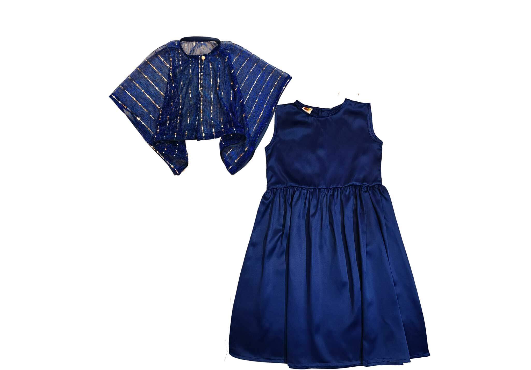 Fency Silk Maxi with Blue Light Kaftan – Blue