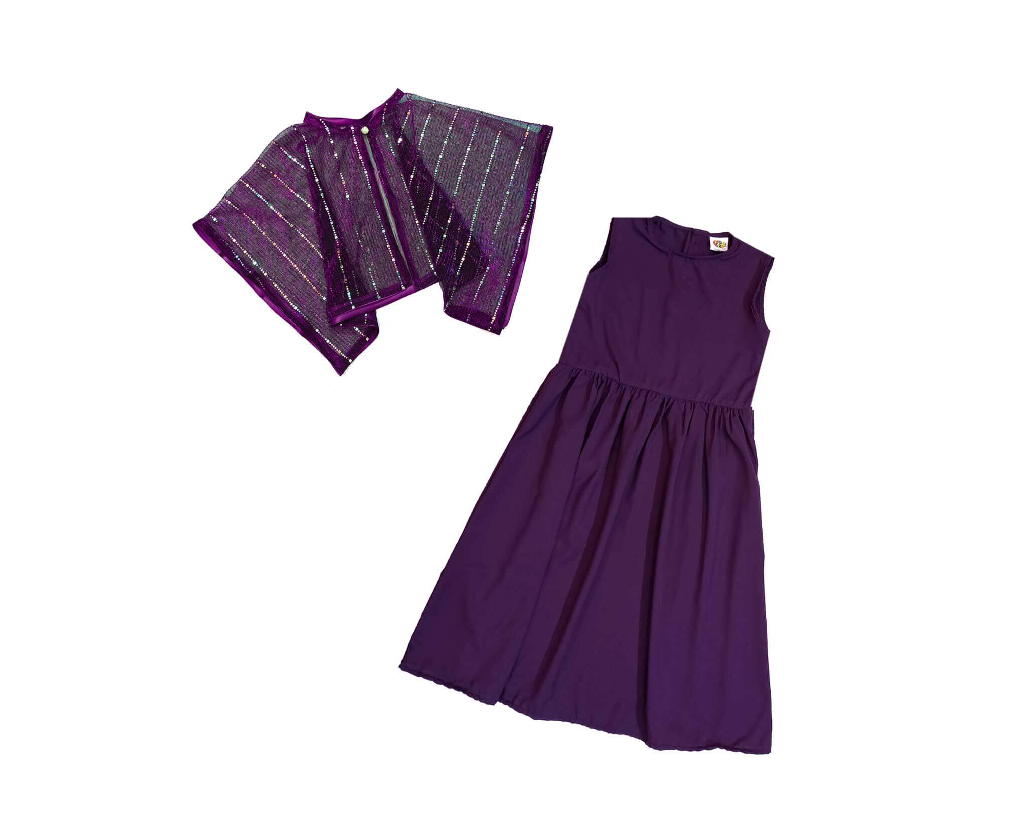 Fency Silk Maxi with Purple Light Kaftan – Dark Purple