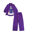 Good Think Girls Double Shirt Suit - Purple Check