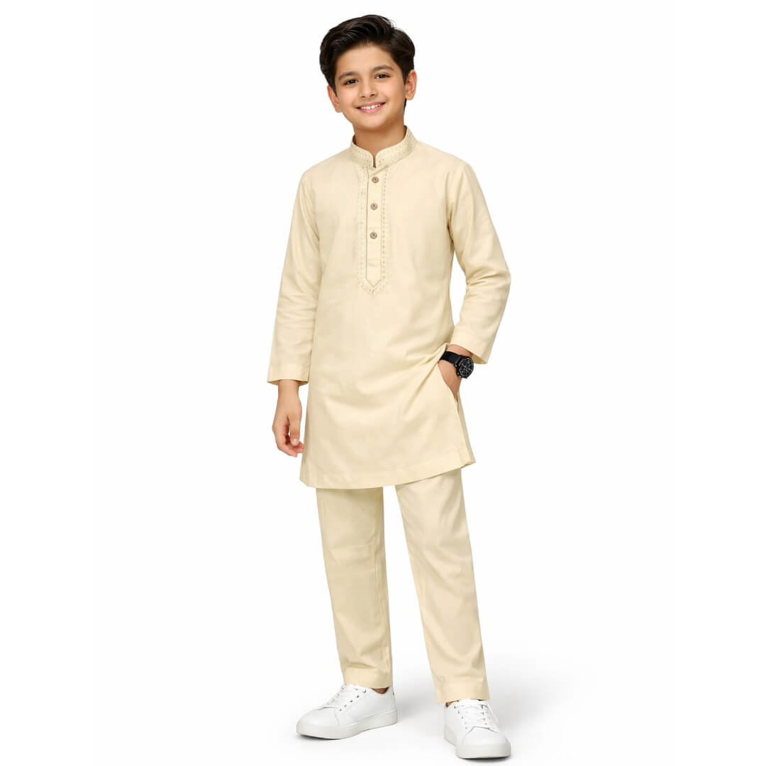 Decent Embroidery Cotton Kurta