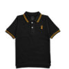 Markhor Logo Colar Tipping Polo Shirt – Black