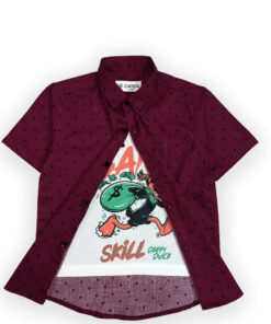 Skill Daffy Duck Double Casual Shirt - Bargandy