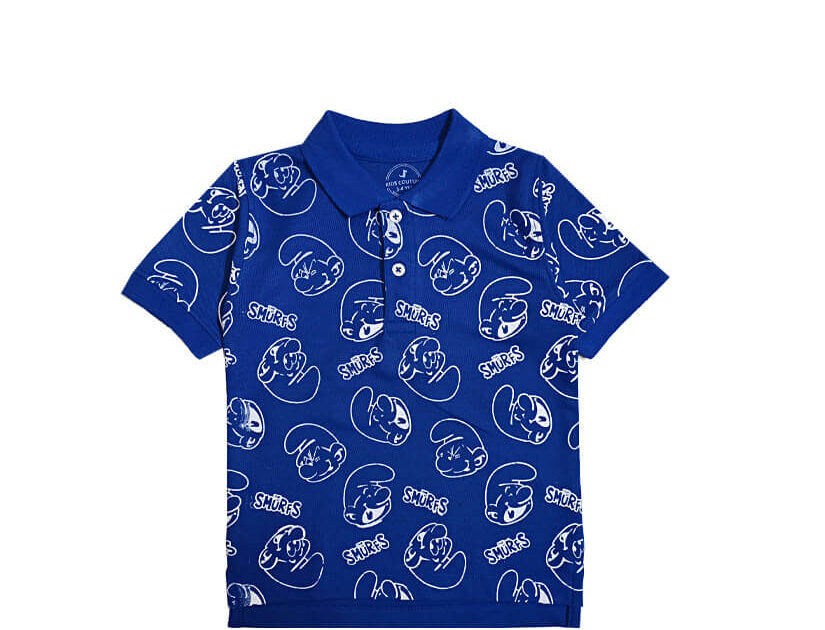 Smurf Printer Colar Polo Shirt – Royal Blue