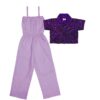 Trendy Fashion Purple Sequins Top & Cotton Jumpsuit – Soft Purple (1)