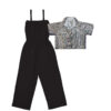 Trendy Fashion Silver Sequins Top & Cotton Jumpsuit – Black