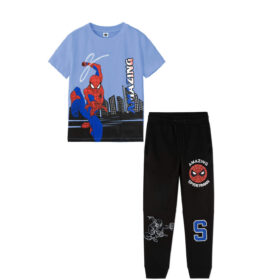Amazing Spiderman Tee & Trouser – Sky Blue & Black