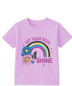 Let Your Soul Shine Rainbow Tee shirt -Soft purple