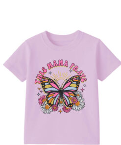 This Mama Parays Butterfly Tee Shirt- Soft purple